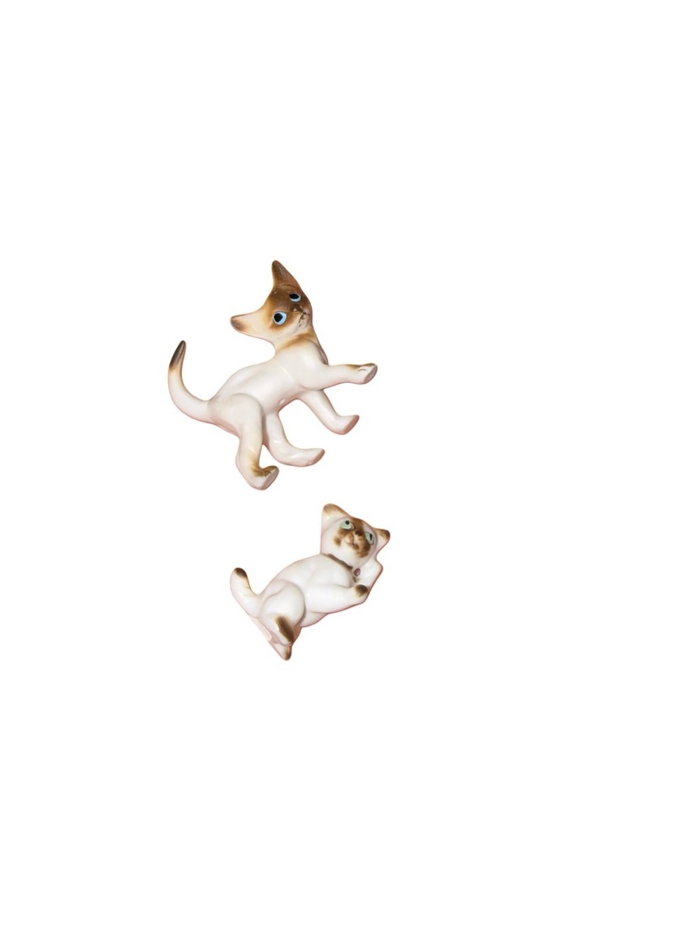 Miniature vintage Siamese cat figurines